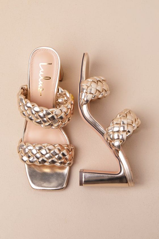 Lulus Louella Soft Gold High Heel Sandals In Gold