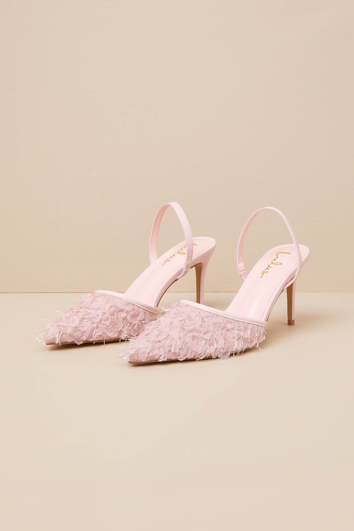 Marybella Blush Textured Slingback Pumps