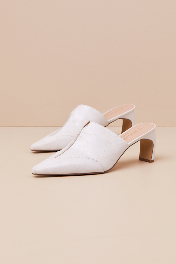 Coconuts By Matisse Crawford White Pointed-toe Mule Pumps In White