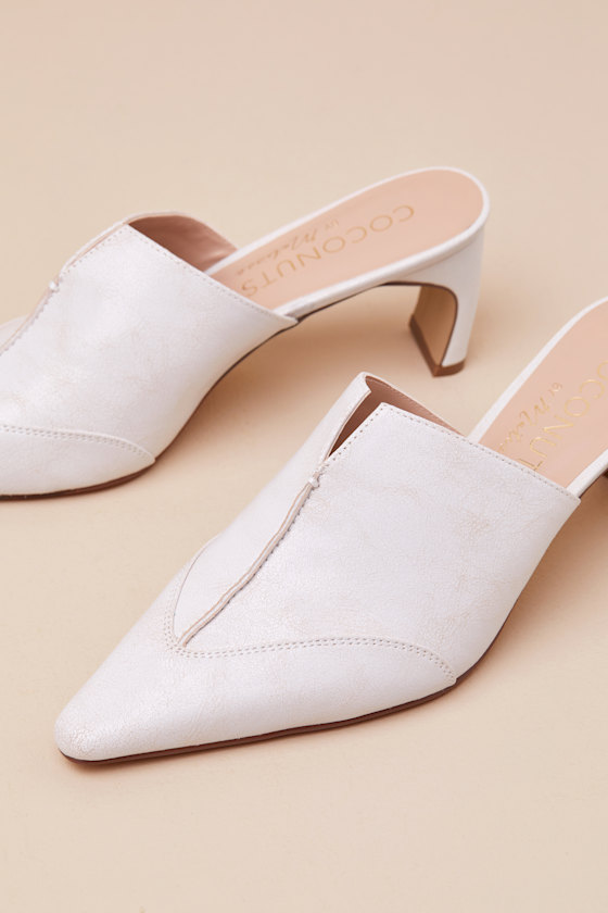 Coconuts By Matisse Crawford White Pointed-toe Mule Pumps In White