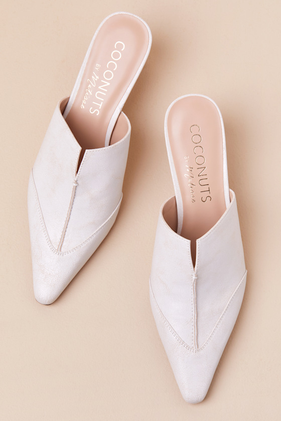 Coconuts By Matisse Crawford White Pointed-toe Mule Pumps In White
