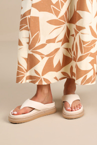 Amaya Bone Raffia Flatform Flip Flops 5