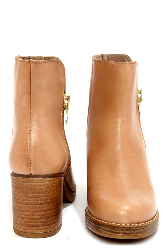 Cute Tan Boots - High Heel Boots - Ankle Boots - Booties - $139.00