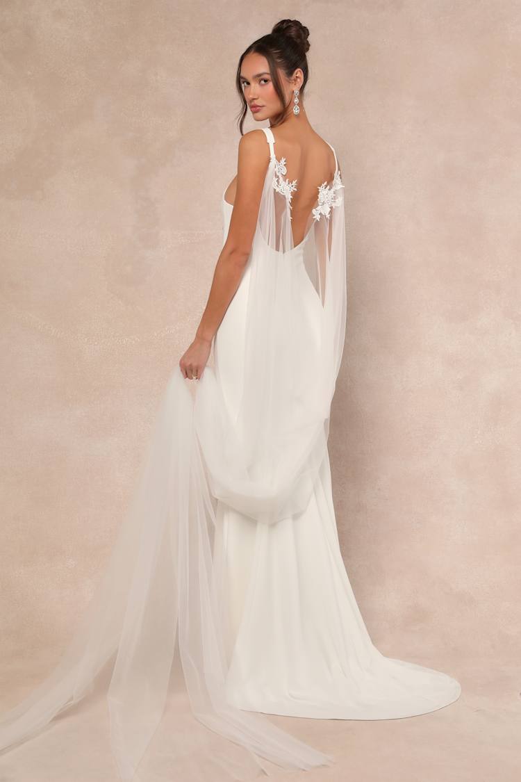 Caldecott White Tulle Cathedral Cape Veil