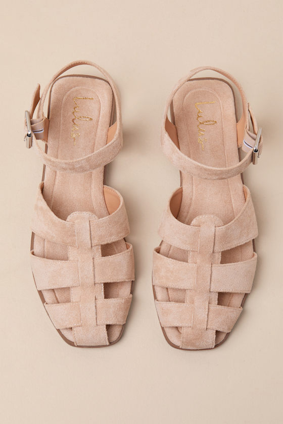 Lulus Rigmore Taupe Suede Fisherman Sandals In Beige