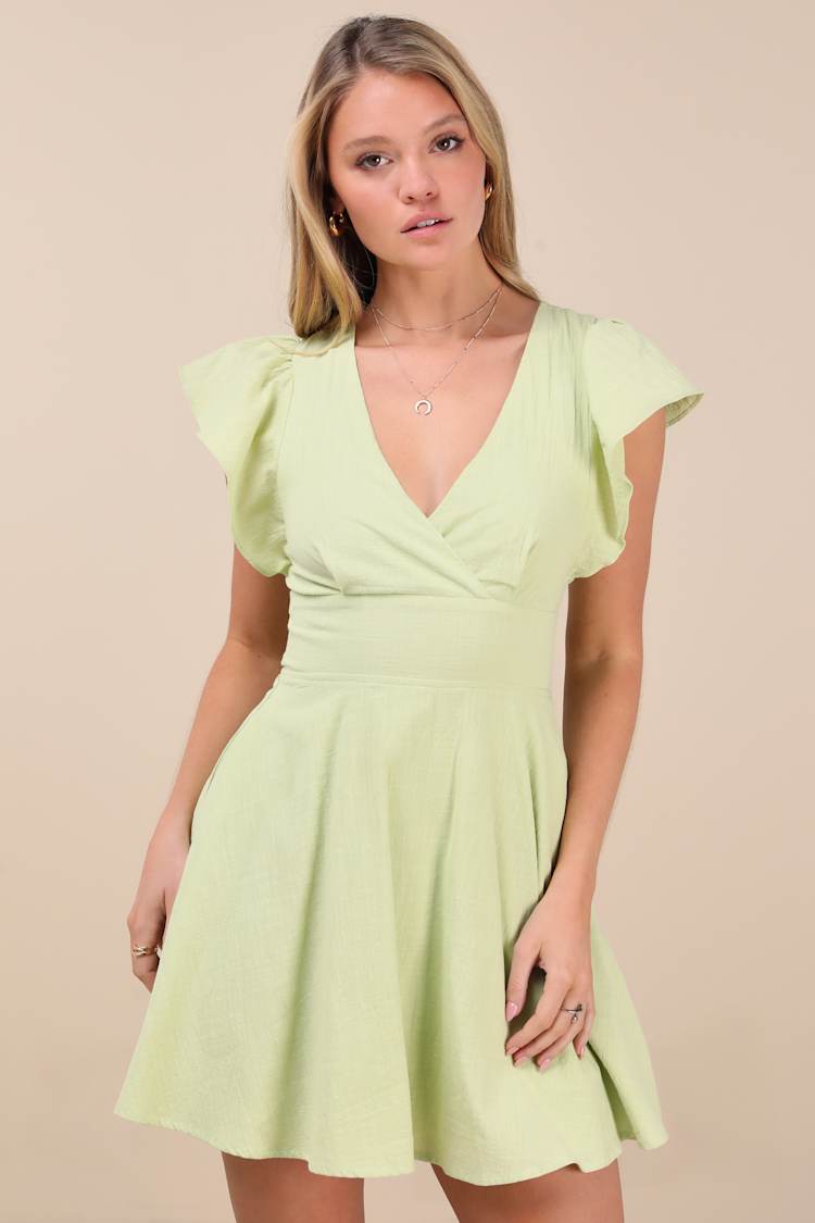 lime green skater dress Retro Stage 1950s Green Embroidered Tulle Midi Dress main image 0