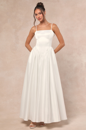 Bria White Basque Waist Maxi Dress 2