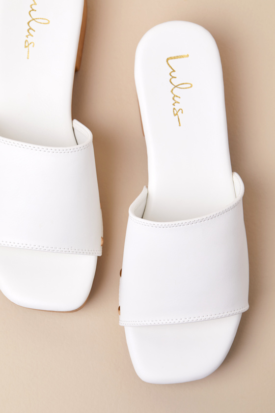LULUS PALEY BONE PLATFORM SLIDE SANDALS