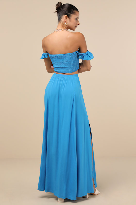Shop Lulus Trancoso Bright Blue Two-piece Maxi Dress