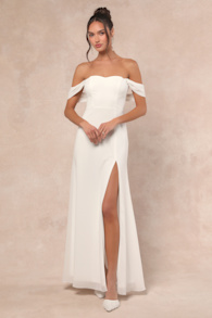 Magical Magnetism White Off-the-Shoulder Maxi Dress 2