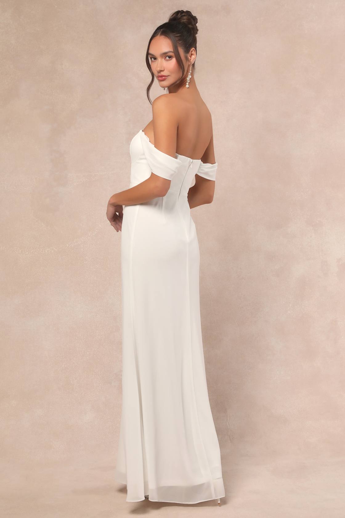 Magical Magnetism White Off-the-Shoulder Maxi Dress