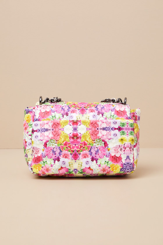 BETSEY JOHNSON ABSTRACT ADORATION MULTI KALEIDOSCOPE FLORAL HANDBAG 