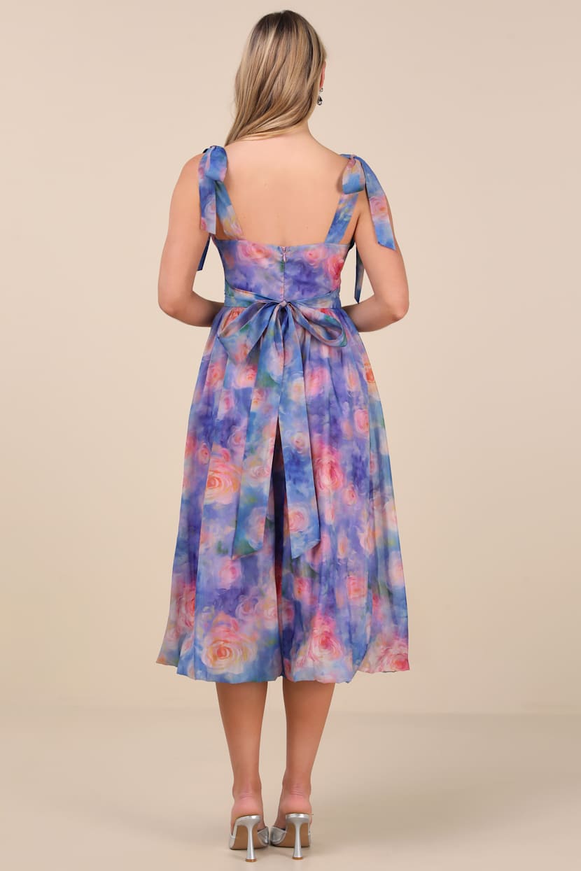 lulus purple floral dress Purple Floral Embroidered Strapless Midi Dress | Womens | Medium (Available in L) | 100% Polyester | Lulus