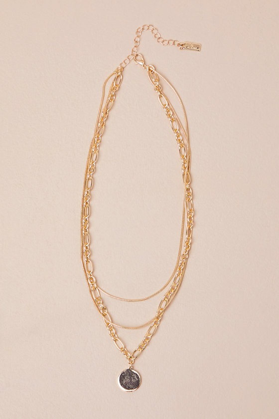Lulus Alyra Gold Layered Coin Necklace In Gold