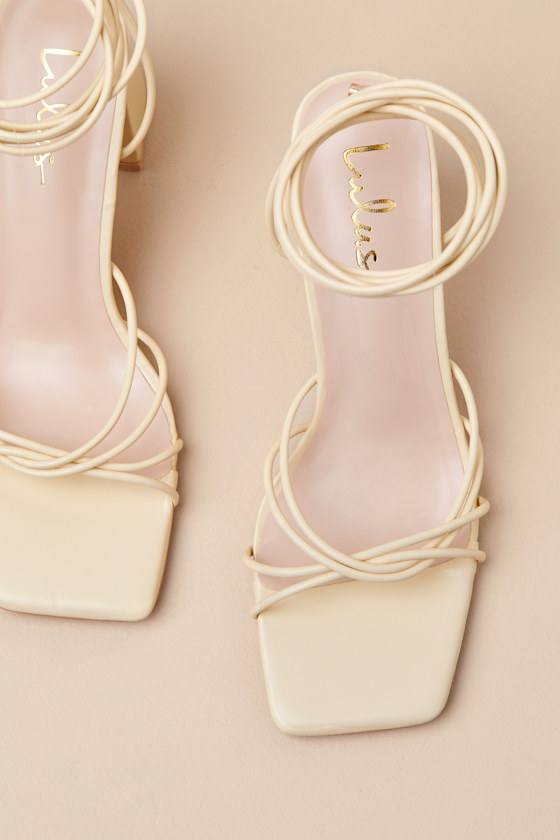 Lulus Orlie Butter Yellow Strappy Lace-up High Heel Sandals