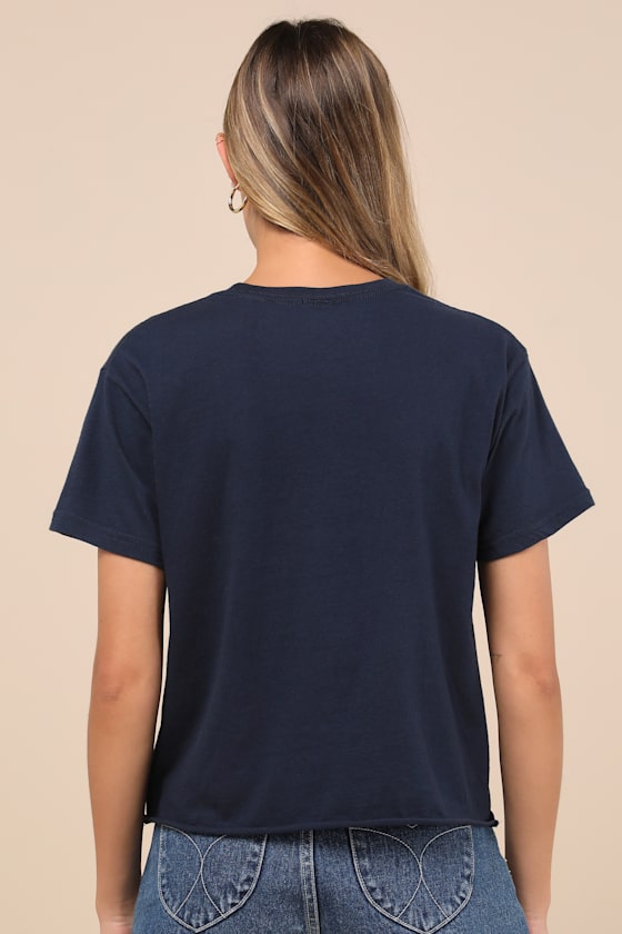Retro Brand Nyc Racquet Club Navy Blue Graphic Tee In Navy Blue