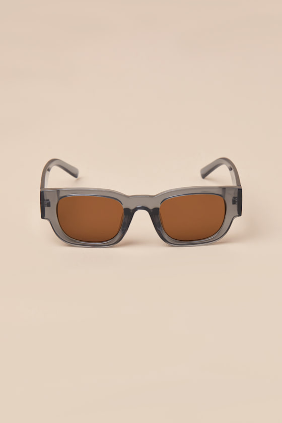 Lulus Belkie Grey Square Sunglasses In Grey