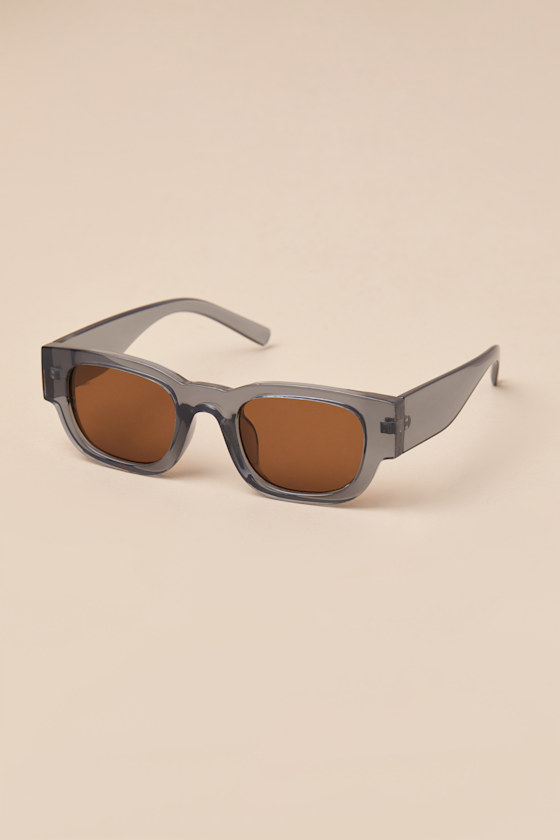 Lulus Belkie Grey Square Sunglasses In Grey