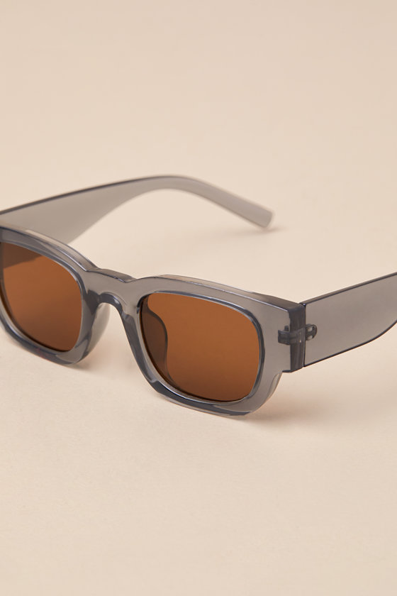 Lulus Belkie Grey Square Sunglasses In Grey