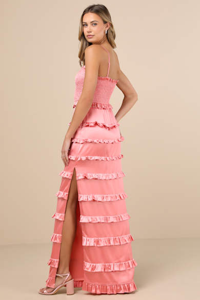 chinese dress ladies Peony Pink Maxi Dress - Pink