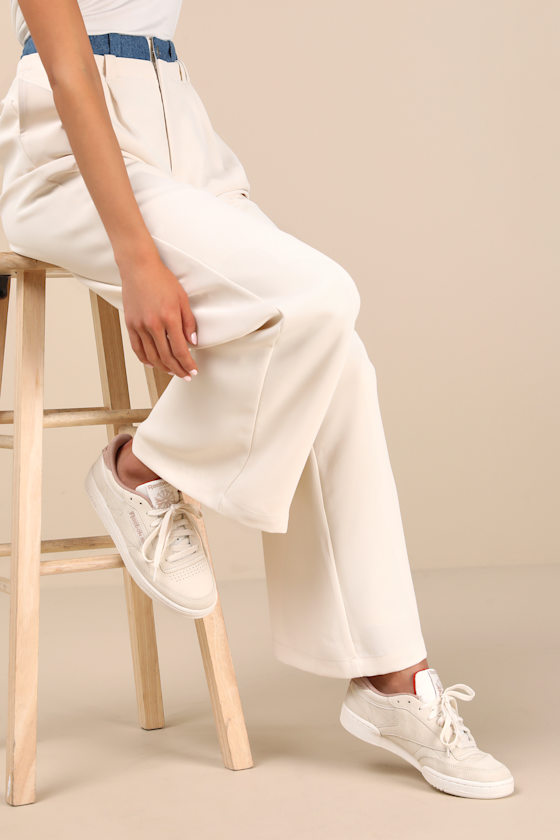 Reebok Club C 85 Sand And Scorched Earth Leather Sneakers In Sand