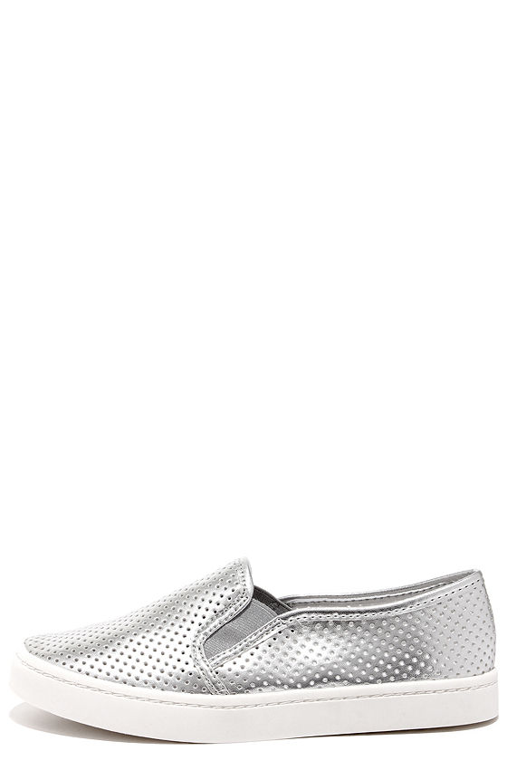 silver slip on shoes