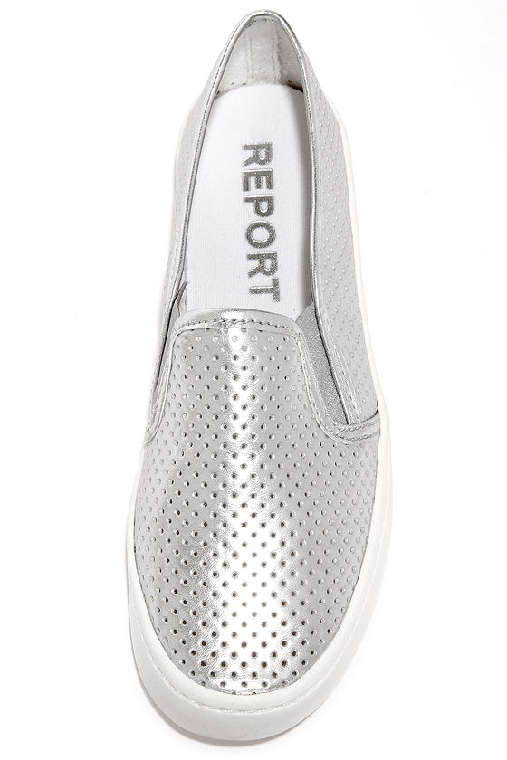slip on silver sneakers