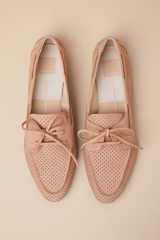 Dolce Vita Lakin Flats Bamboo Perforated Nubuck In Beige