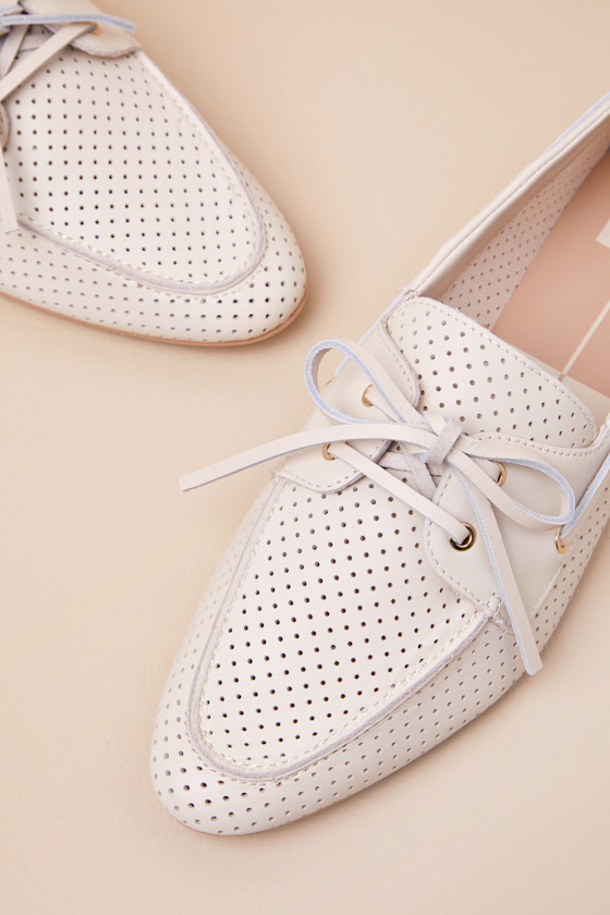 Dolce Vita Lakin Ivory Leather Loafers In Ivory