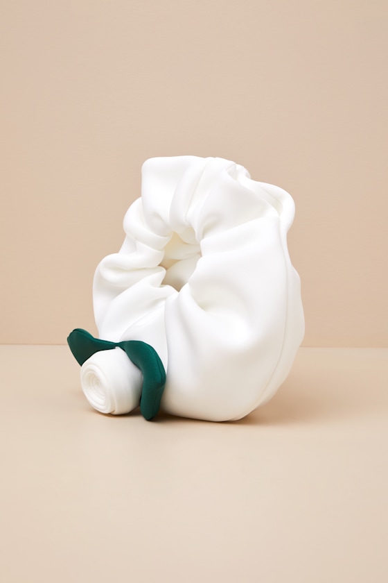 Room Shop Fondant Ivory Scrunched Rosette Bag In Ivory