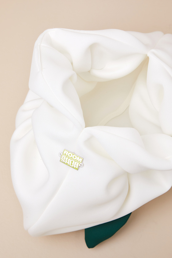 Room Shop Fondant Ivory Scrunched Rosette Bag In Ivory