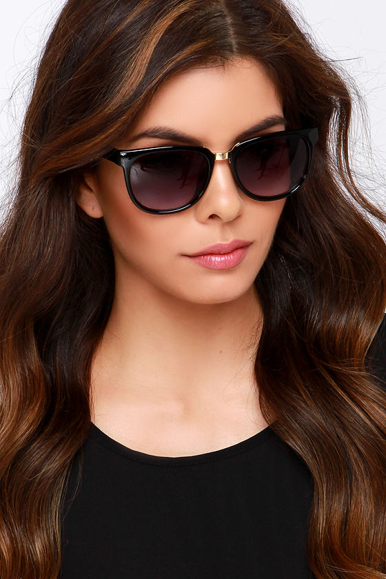 Chic Black Sunglasses Rounded Sunglasses 16.00 Lulus