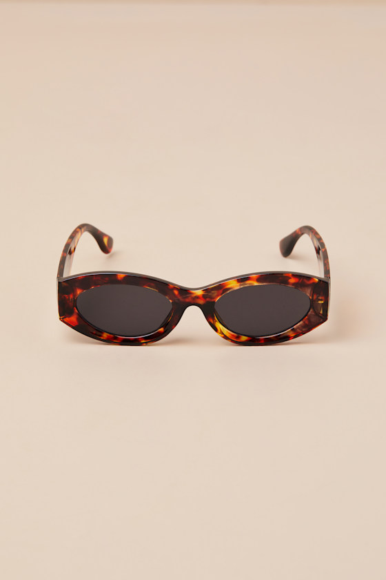 Shop Lulus Senni Brown Tortoise Oval Sunglasses