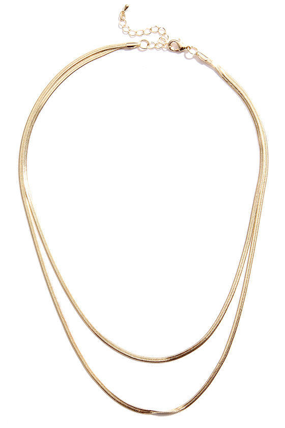Pretty Gold Necklace - Snake Chain Necklace - Layered Necklace - $18.00 ...
