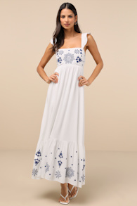 Marla Ivory Embroidered Maxi Dress 4