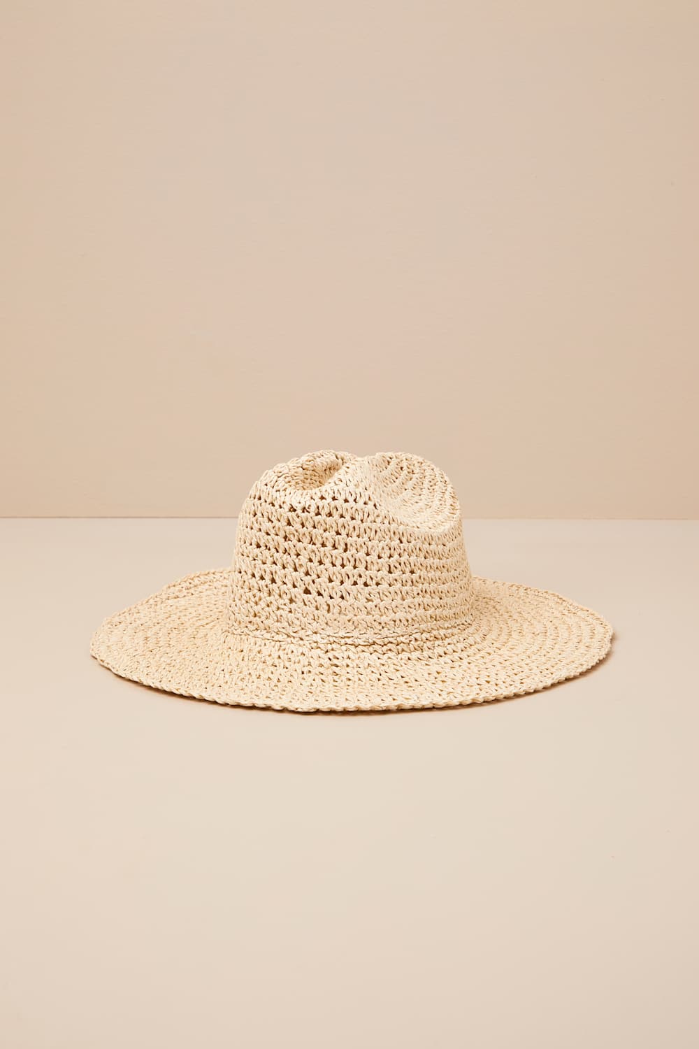 Beachside Charm Beige Woven Straw Sun Hat