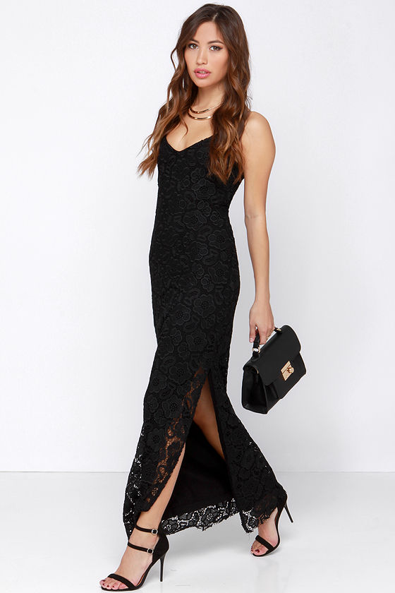 BB Dakota Rumer - Black Lace Dress - Lace Maxi Dress - $111.00 - Lulus