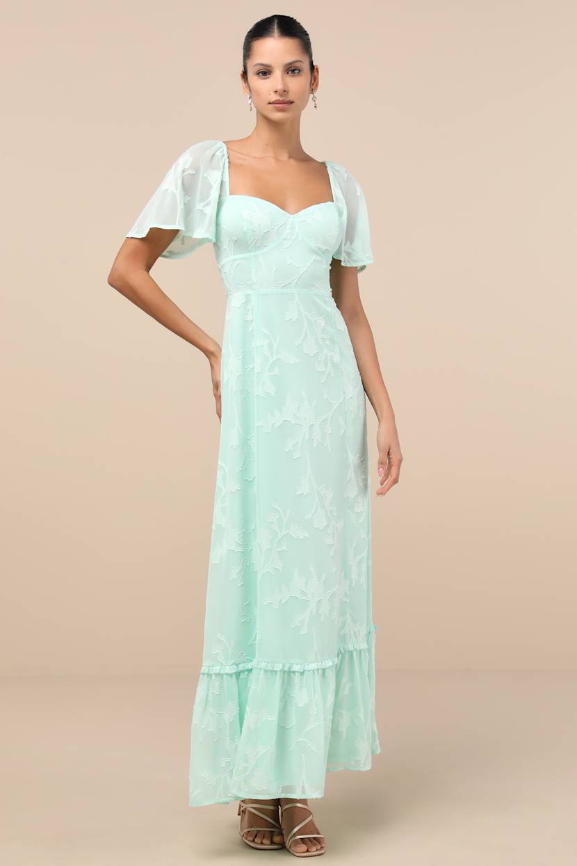 slim fit dress slacks Mint Breeze Gown | Liylah main image 1