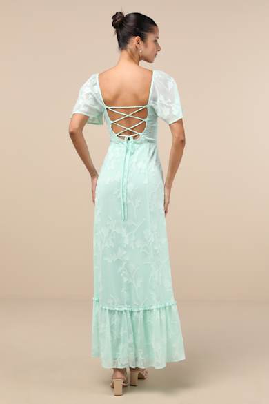 pretty little thing emerald green wrap dress Mint Ramie Midi Dress – self-portrait-US