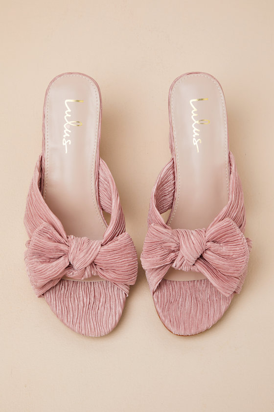 Lulus Dorothea Peach Knotted High Heel Sandals In Peach