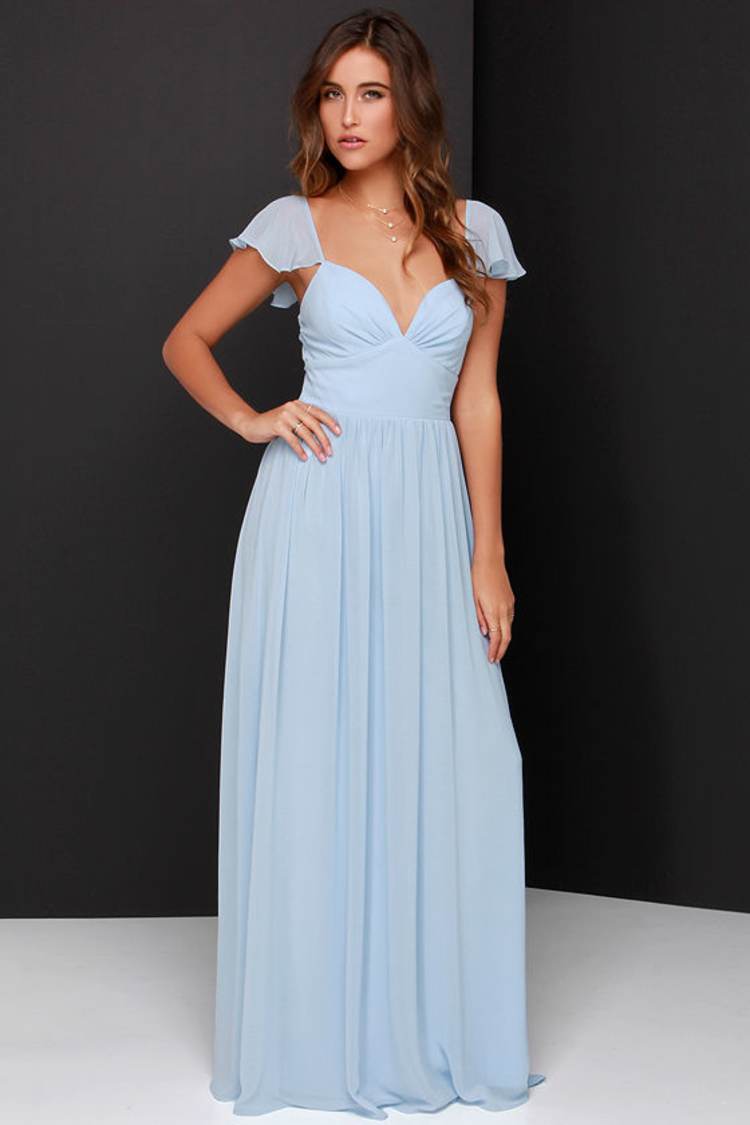 lulus light blue bridesmaid dress Lovely Light Blue Dress - Bridesmaid Dress - Blue Maxi Dress - $74.00