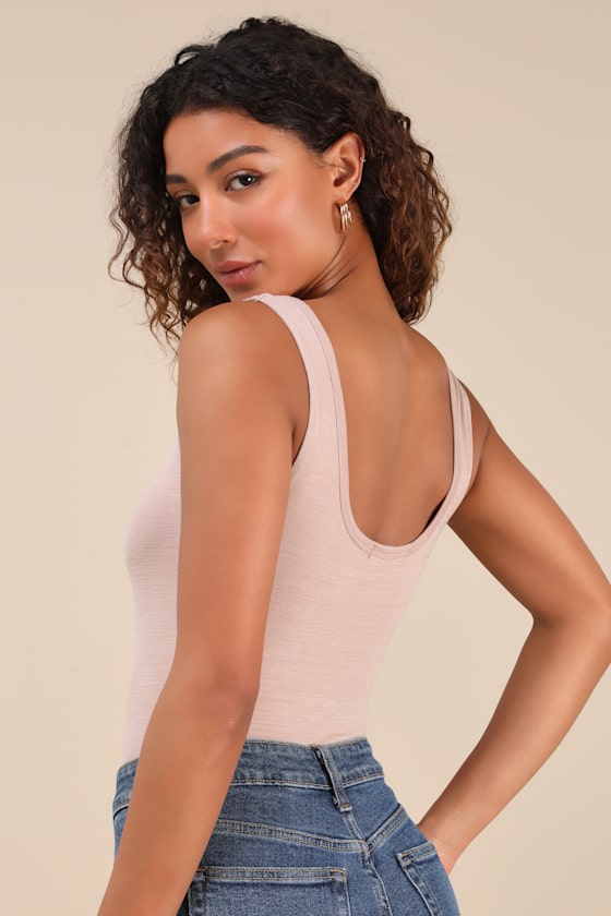 Unlimited Adventure Taupe Sleeveless Scoop Neck Bodysuit 3