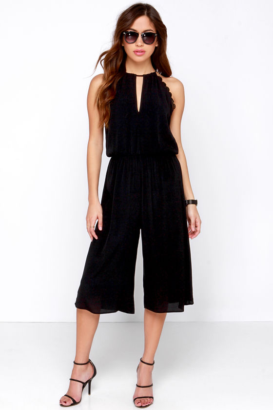 black midi jumpsuit