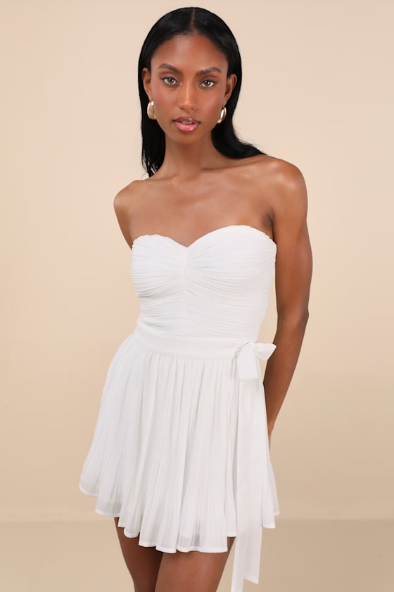 Seriously Sensational White Strapless Romper 1