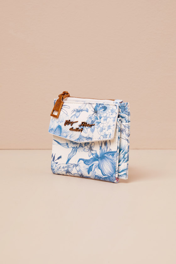 BETSEY JOHNSON TOILE BLUE BIFOLD WALLET