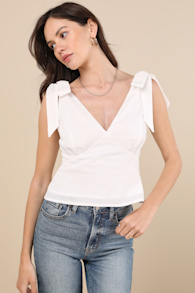 Violet Ivory Tie-Strap Tank Top 2
