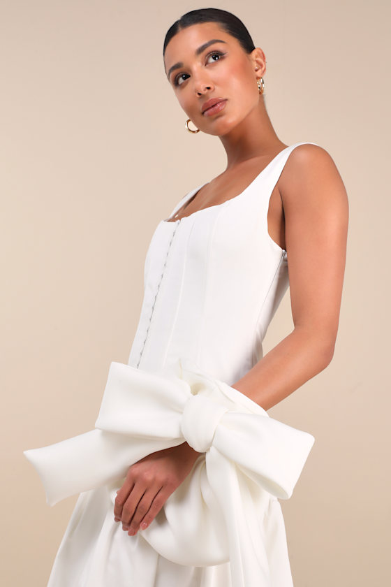 Room Shop Bowie Bag - Ivory Bow Handbag - Scrunched Handbag - Lulus