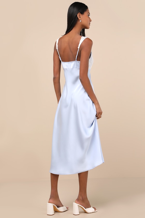 flared sleeve dress with Button Loop – Spring & Summer Dress to impress museum Colour:Mist Blue handicrafted ankle boots