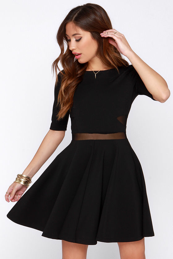Black Swan Kelsey - Black Dress - Skater Dress - $71.00 - Lulus