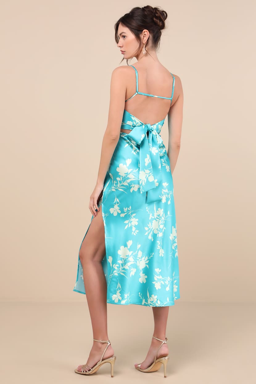 knee length dresses for ladies Aqua Mist Midi Dress– Teuta Matoshi main image 0